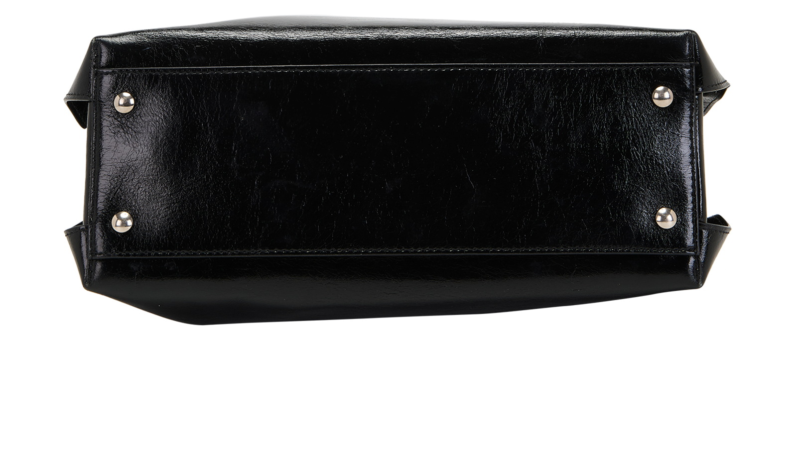 Medium Banner Tote, &pound;450, Handbags, Black, Patent Leather, Top view